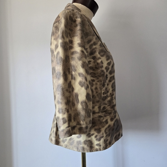 Carslisle 100% Smooth Suede Leopard Print Women's Jacket. Size 10 - Picture 5 of 12